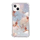 Voisgufley Butterfly and Angel Case Compatible with iPhone 13, Aesthetic Baby Angels Case for iPhone