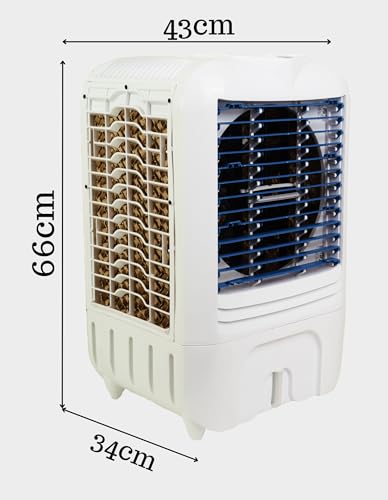 Image of Cooler for Room 24L Mini Air Cooler for Home Anti-Bacterial Honeycomb Cooling Pads 16Ft Air Throw High Speed Fan Inverter Compatible 3 Year Comprehensive Product Warranty White
