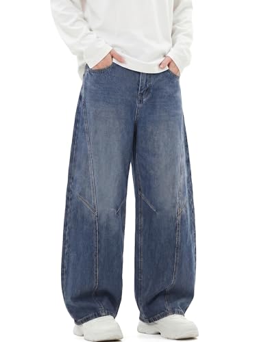 JMIERR Men's Baggy Wide-Leg Skateboarding Jeans