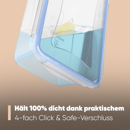 Foto von Classbach® Frischhaltedosen mit Deckel | 5er Set | 100% dicht | Meal Prep Boxen | für Mikrowelle Spülmaschine Gefrierfach geeignet | Lunchbox | Dosen Meal Prep stapelbar | Gefrierdosen | C-FHD 4007 K