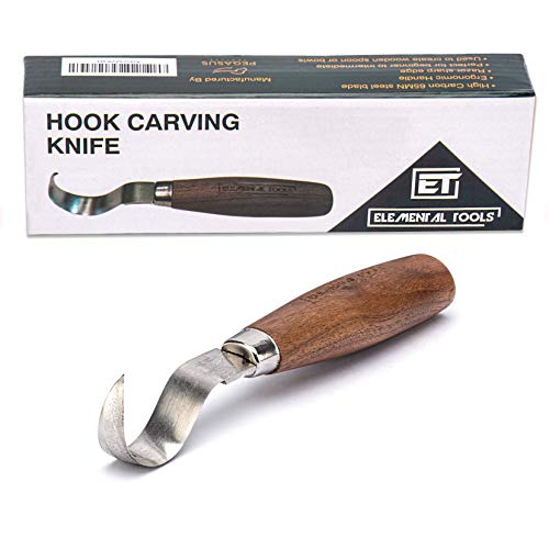 Elemental Tools Wood Spoon Carving Knife: Hook Knife Wood Carving Tool for Spoon