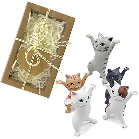 Igone Dancing Cats Pen Holder,Cat Gifts for Cat Lovers,Crazy Cat Lady Gifts For Desk Or Home Decoration Ornaments Small Item Storage Cute Working Cats 5pcs With Giftpackagingboxes Cover