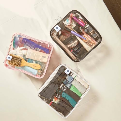 Kit 3 Organizador Viagem Multiuso Higienizáveis Transparente TAM P - Bubag!