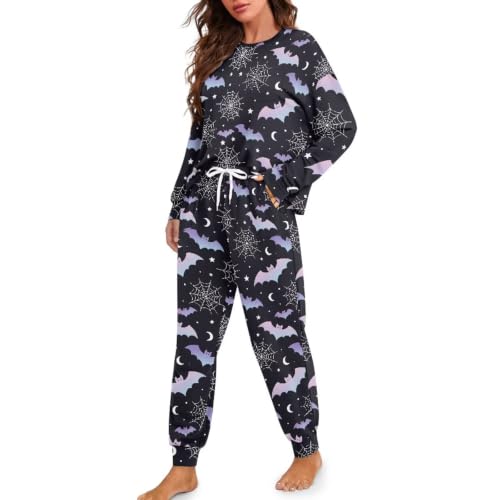 Image of Women's Pajamas Set Soft 2 Piece Loungewear Long Sleeve Pj Set Matching Sleepwear with Pockets for Women Plus Size