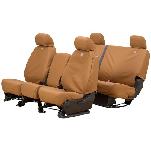 Covercraft Carhartt SeatSaver Front Row Custom Fit Seat Cover for Select Ford F-150 Models - Duck Weave (Brown) - SSC2485CABN