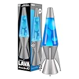 Lava The Original Lamp - 14.5" Gray Stratosphere – Retro Rocket Liquid Motion Lamp - White and Blue Liquid - Item #2390 (Amazon Exclusive)