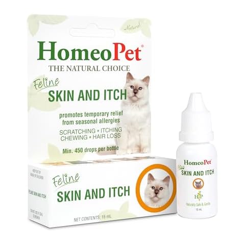 HomeoPet Feline Skin and Itch, Safe and Natural Cat Supplement for Itchy Skin, Skin and Itch Relief for Cats, 15 Milliliters Cover