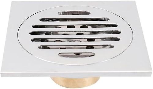 Paqwtyb Straight Single Use Floor Drain, All Copper Floor Drain Odor Proof Double Filter Round Single Use