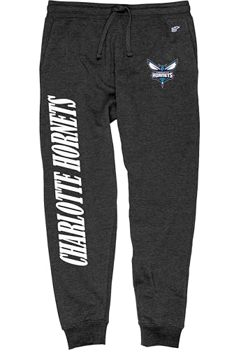 Blue 84 Charlotte Hornets NBA Officially Licensed Sweatpants Jogger Charcoal, Small