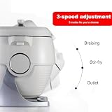 Automatyczna maszyna do smażenia ryżu w woku o mocy 2000 W i pojemności 6 l, z funkcją dotykową, 3-stopniową regulacją prędkości, automatycznym obrotem o 360°, do smażenia