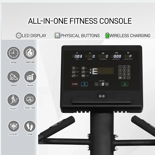 Image of Stairmaster Stair Climber Machine, 610LBS Commercial Stair Stepper with LED Display & Button Controls, 15 Resistance Levels, Heart Rate Monitor, 9 Programs, Wireless Charging