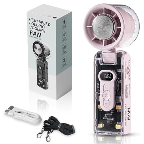 Ventilateur à main mini ventilateur pliable rechargeable avec écran LED - 2