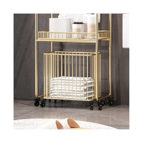 Porte-serviettes pour lavabo et étagère de rangement or
