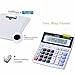 Desk Calculator Large 12 Digit Display, Dual Power Basic Calculator Desktop, Big Button for Office, Business, Home and School (Grey).