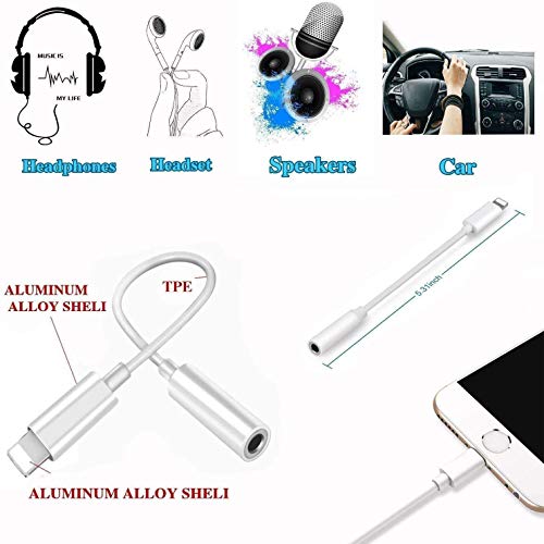 Esbeecables (Apple Mfi Certified) Lightning To 3.5Mm Headphone Jack Adapter, 2 Pack Earphone Audio Jack Aux, Iphone Dongle Cable Compatible With Iphone 13/12/11 Pro/Xr/Xs Max/X/8/7 Ipad #TOP5
