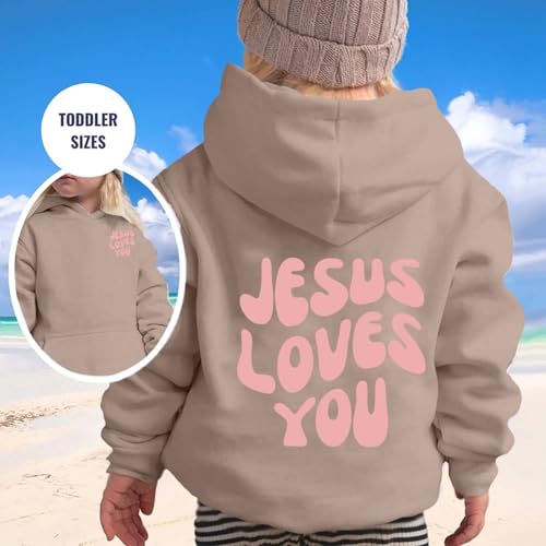 Jesus Loves Me This I Know Hoodies for Teen Girls Trendy Youth Long Sleeve Sweatshirts Tween Tops Preppy Clothes 03 Khaki 10-11 Years2