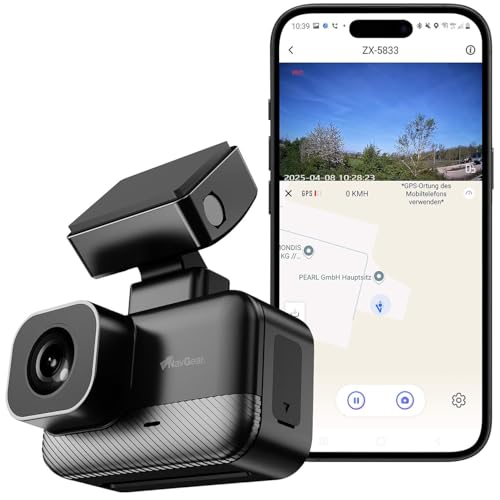 NavGear Dash Cam 2K: Mini-2K-Dashcam mit G-Sensor, GPS, Parkwächter, Nachtsicht, WLAN, App (Kfz-Dasâ€¦ – Miniatur