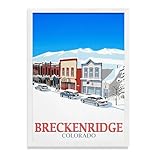 Poster de ski Steve Ash illustration La Clusaz Affiche station de ski Cadre noir 30,5 x 40,6 cm