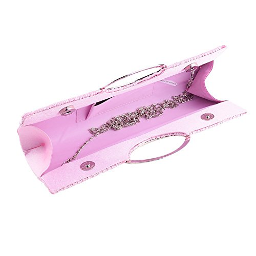guohanfsh Bolsa de mão para festa de casamento brilhante bolsa de ombro com corrente de cetim de str