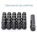 Acorn M12x1.5 Black Spline Lug Nuts - Set of 20, 1.38