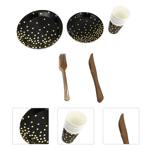 IWOWHERO 25 Conjuntos De Utensílios De Mesa Para Festa Itens Decorativos Descartáveis ​​De Papel
