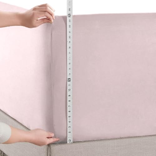Image of Hearth & Harbor Extra Deep Pocket Twin Fitted Sheet - Fits 18 to 24 Inch Mattress - Ultra Soft 1800 Microfiber, Wrinkle-Free & Breathable - Hotel Luxury Fitted Sheet Only, Peach Beige