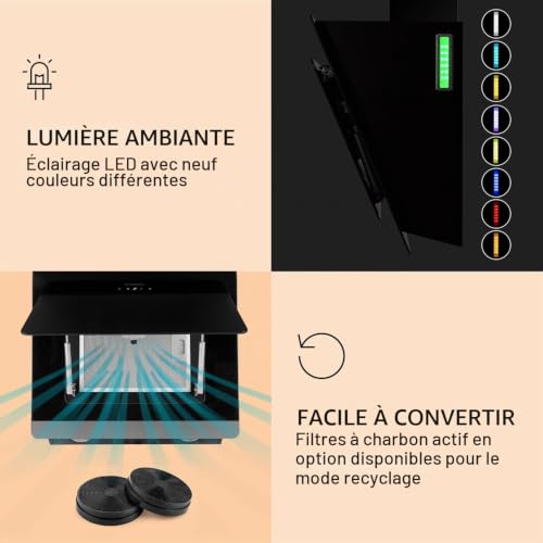 Aurora 60 Smart Hotte Aspirante 585 M³h 60 Cm Sans Tête Lumière D'ambiance Eec A++ - vue 6