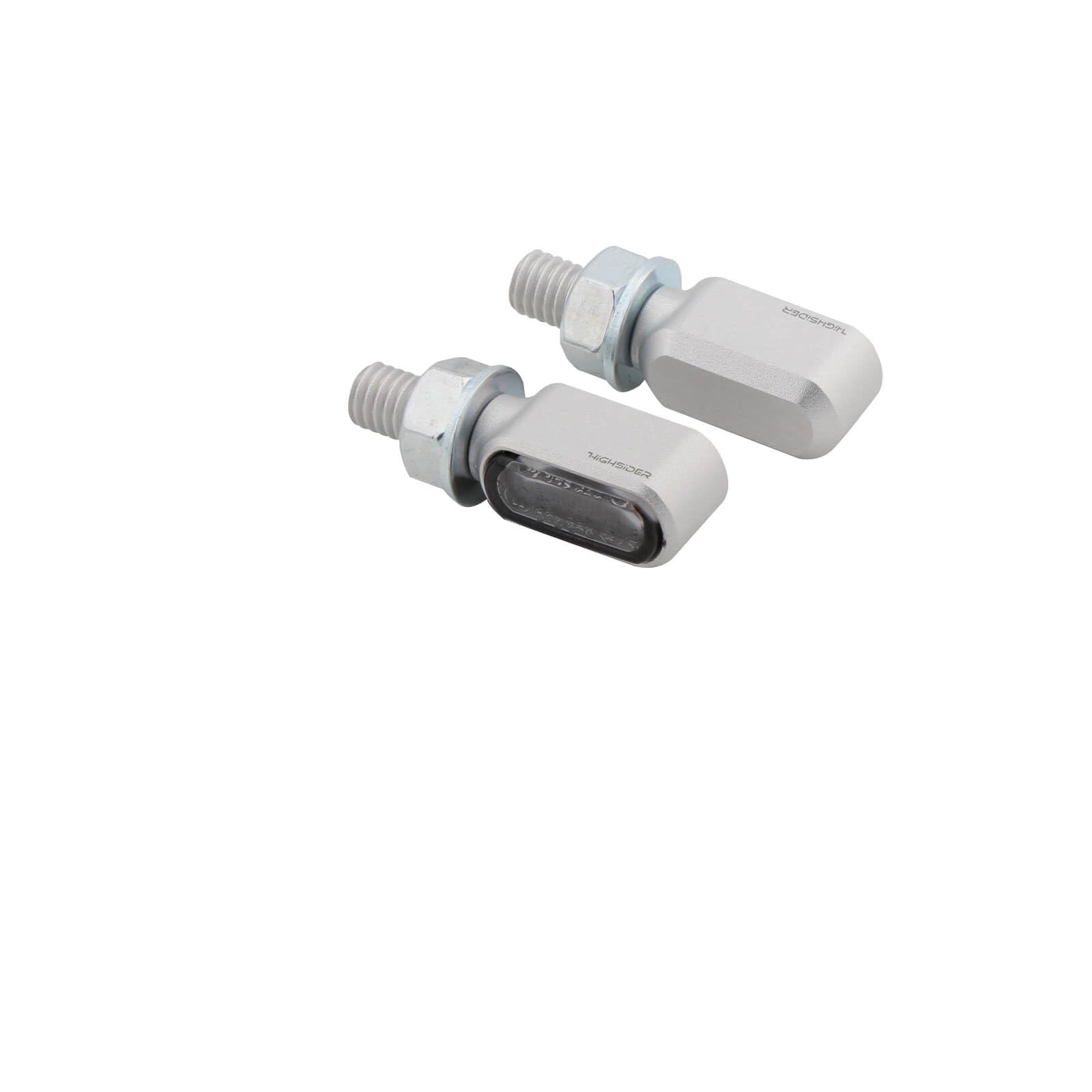 HIGHSIDER CNC INDICADORES LED LITTLE BRONX, plata, vidrio teñido, E-aprobado, par (Silver)
