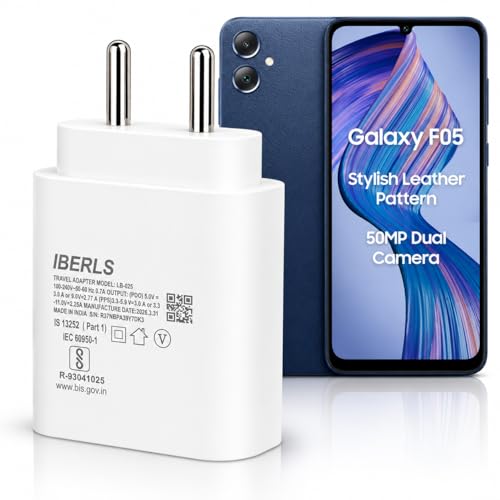 Image of 25W Pd 3A Type-C Super Fast Charging Adapter Compatible with Galaxy F05 /F70e /F07 /F17 /F06 /F36 /F56 /F16 /F15 /F55 /F13 /Tablet /Galaxy Watch- Charge Your Device with 25 Watt USB C Fast Charger- White