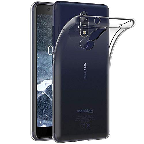 Verco Funda para Nokia 5.1, funda para Nokia 5.1, transparente, fina, transparente, de silicona, transparente