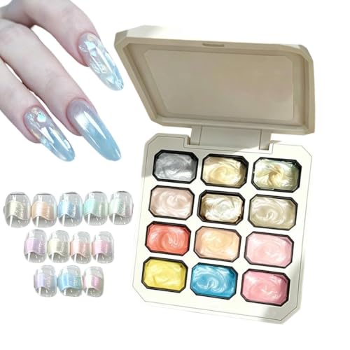 Gel para pintar uñas de alta pigmentación en paleta de 12 colores artísticos