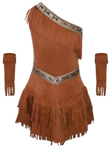 TSSOE Déguisement Indienne Amérique Enfant Fille Robe de Princesse Pocahontas