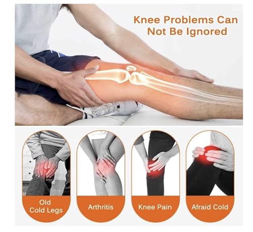 Heated Knee Support Heated Knee Brace Heat Pad for Knees, USB Heated Knee Support Brace, Knee Massager Joint Pain Reduce, 3 Temperature Levels Heated Knee Brace for Men Women