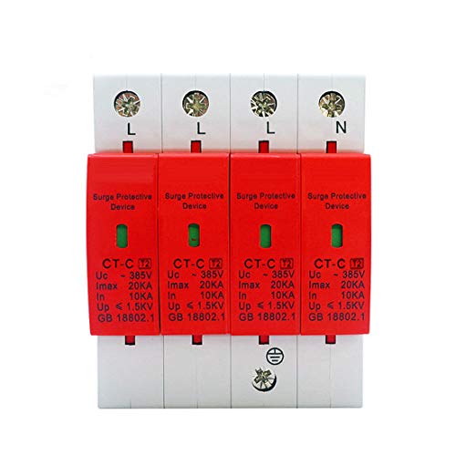 OrangClub 4P 20kA - Protección contra sobretensiones para el hogar, bajo voltaje, sobretensión, protección contra rayos, 385 V CA, disipador (20 ka) Cover