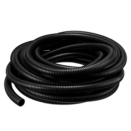 CHUNSHENN 12M Length 21.2mm Outside Dia Corrugated Bellow Conduit Tube for Electric Wiring Black Tools