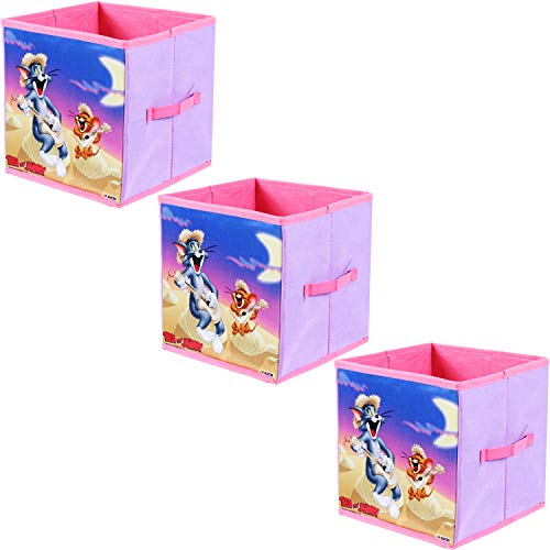 Image of PrettyKrafts Tom and Jerry Toys Organizer Storage Box for Kids (Small) -Set of 3 Pieces