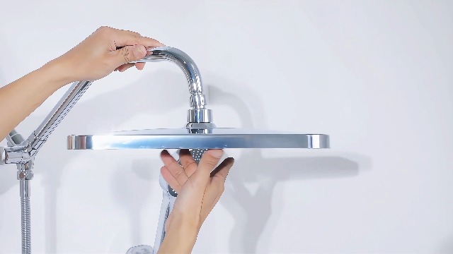 Cabezal de Ducha de Lluvia de 13 Pulgadas con Combo de Mano, Alta Presión, Cromo | Doble Cabezal de Ducha Diseño Cuadrado, Tecnología Anticlog, Jets de Lluvia Ajustables miniatura 7