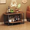 HOOBRO Coffee Table for Living Room, Oval Small Coffee Table with 2-Tier Open Storage Shelf, Industrial Cocktail Tea Table, Wooden Desktop Center Table, Farmhouse, Home Office, Rustic Brown BF09KF01