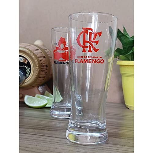 Jogo Flamengo de 2 Copos de Chopp Lager 300 ml UN