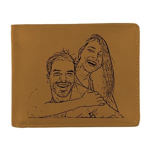 Personalized-Photo-Leather-Wallet-for-Men-Custom-Picture-Engraved-Genuine-Leather-Bifold-RFID-Wallet-Birthday-Anniversary-Christmas-Gift-for-Husband-Boyfriend-Groomsmen-Dad-Light-Brown