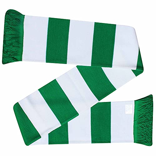Measures 140cm by 18cm Beyond Happy Sciarpa tradizionale da bar, verde e bianca per tifosi di calcio, rugby e sport, Verde e bianco., Taglia unica