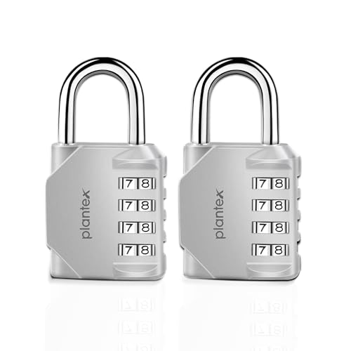 Image of Plantex 4 Digit Combination Number Password Metal Lock /Zinc Alloy Locks for Luggage /Locks for Travel Bags for Luggage /Locks for Cabin Luggage /Travel Essentials - Pack of 2 (Silver)