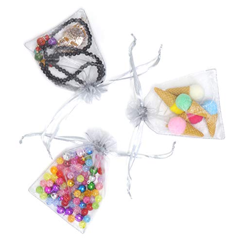 Image of Dealglad 50pcs Drawstring Organza Jewelry Candy Pouch Christmas Wedding Party Favor Gift Bags (4x6, Gray)