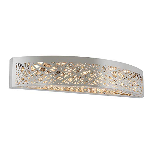 artika Crystal Nest 27W LED Vanity Light Fixture, Laser Cut Diffuser - Ideal for Bathroom Lighting, -1400 Lumens, 3000 Kelvin, Made of Steel, No Bulb Required artika Crystal Nest 27W LED Vanity Light Fixture, Laser Cut Diffuser - Ideal for Bathroom Lighting, -1400 Lumens, 3000 Kelvin, Made of Steel, No Bulb Required