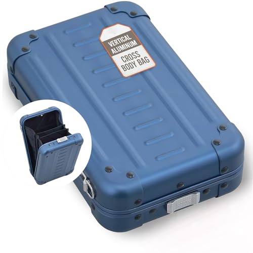 Aleon Estojo transversal pessoal pequeno vertical, Safira