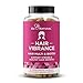 Vibrance Hair Growth Vitamins - Grow Hair Faster, Healthier & Stronger Length, Beautiful Locks for All Hair Types - Biotin & OptiMSM - 60 Vegetarian Soft Capsules