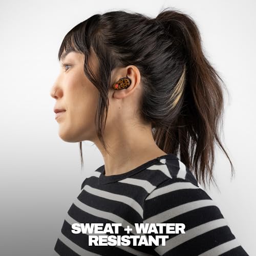 Image of Skullcandy Method 360 ANC Wireless Earbuds, Sound by Bose, Bluetooth Headphones, Premium Noise Cancelling, Up to 40 Hrs Battery, Sweat and Water Resistant, Microphone for iPhone Android - Leopard