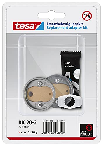 tesa Power.Kit-Adapter BK20-2 selbstklebendes Ersatzteil-Set Zamak-Ring Durchmesser 41mm Höhe 8mm