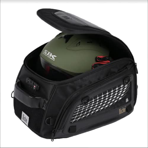 Niche Motorcycle Tail Bag, 31L Dual-Use Rear Seat & Tank Bag, Waterproof with TSA-Approved Lock, Adjustable Straps, for Adventure, Street & Dirt Bikes – Fits Full Helmets & More (NMO-2308)