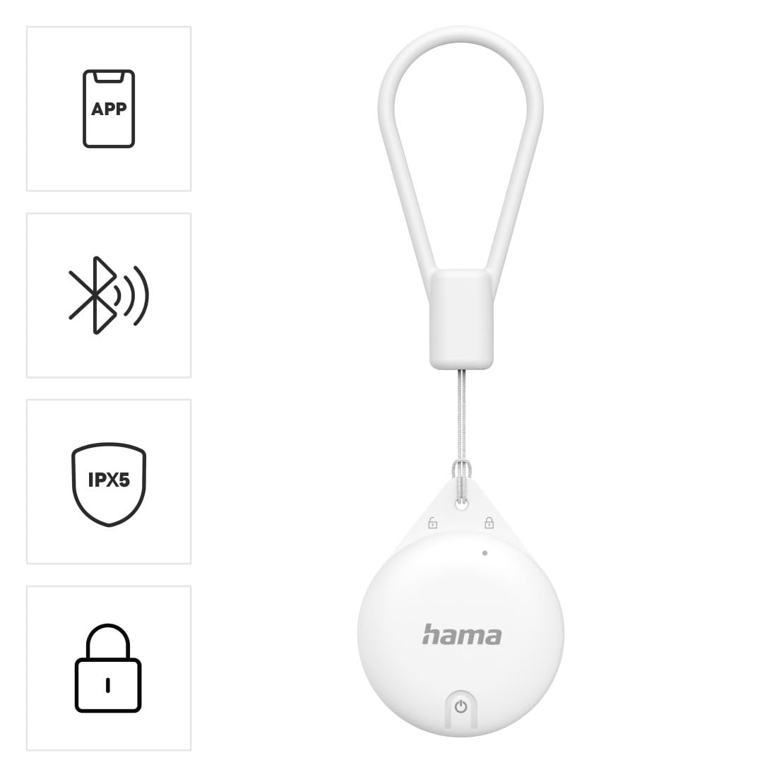 Hama Trova chiavi per Apple Where is App, 4 pezzi (Key Finder con Bluetooth, allarme, telefono cellulare Key Finder per chiavi, portafoglio, bagagli, animali, iOS, iPhone, iPod, iPad, cella a pulsante